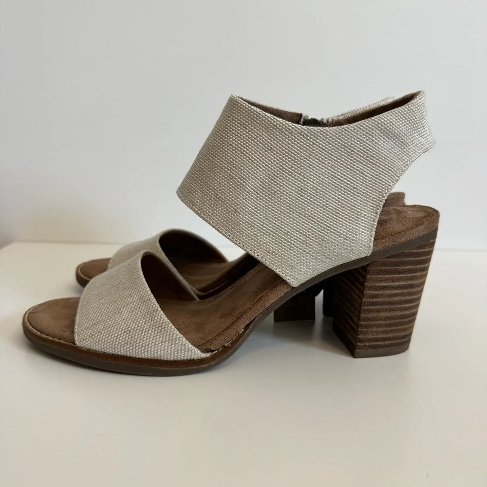 NWT TOMS Majorca Cutout Sandal -Natural Yarn Dye Cottagecore Modest Chic Comfort